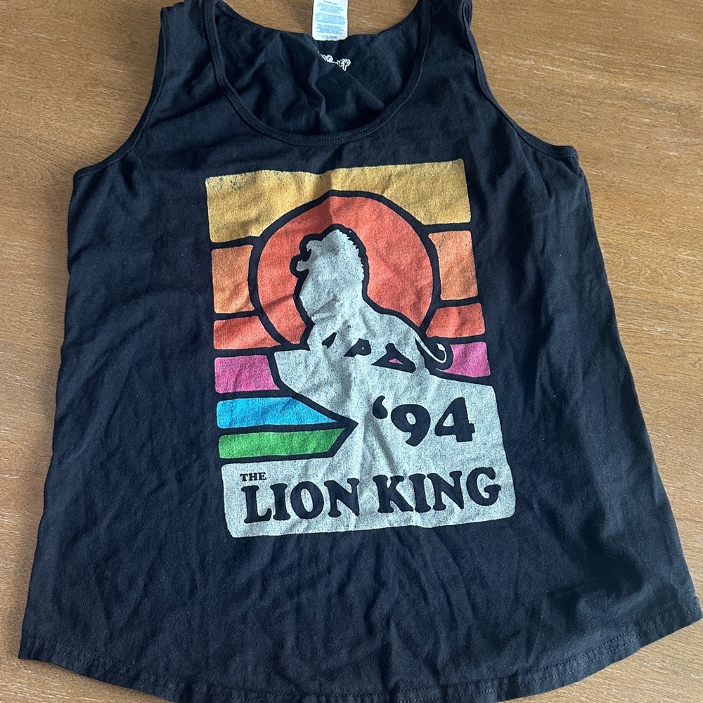 Disney Black Tank Top with Colorful Lion King Design
